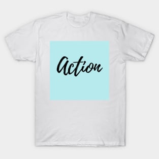 Action - Blue Background T-Shirt